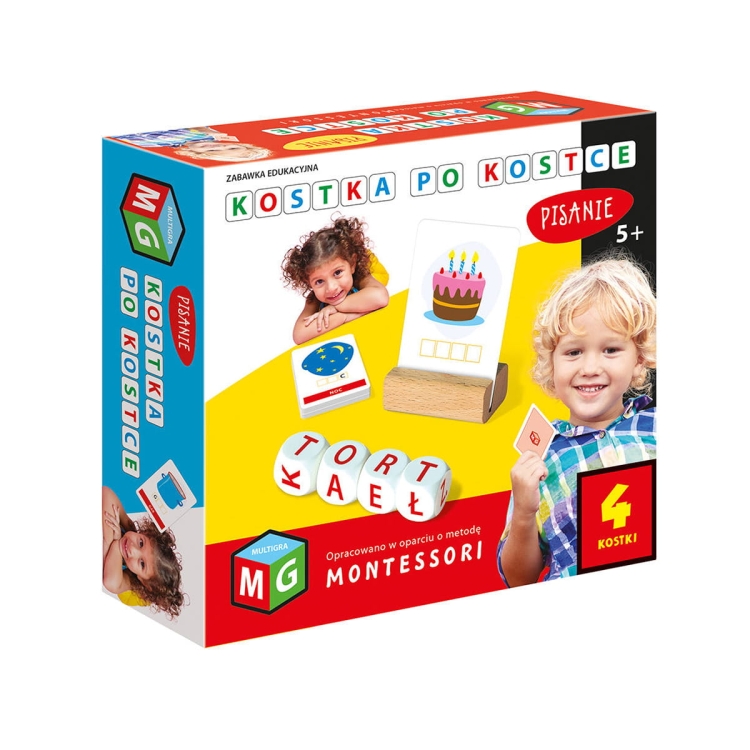 zabawka edukacyjna kostka po kostce 4 kostki dla dzieci od 5 roku życia