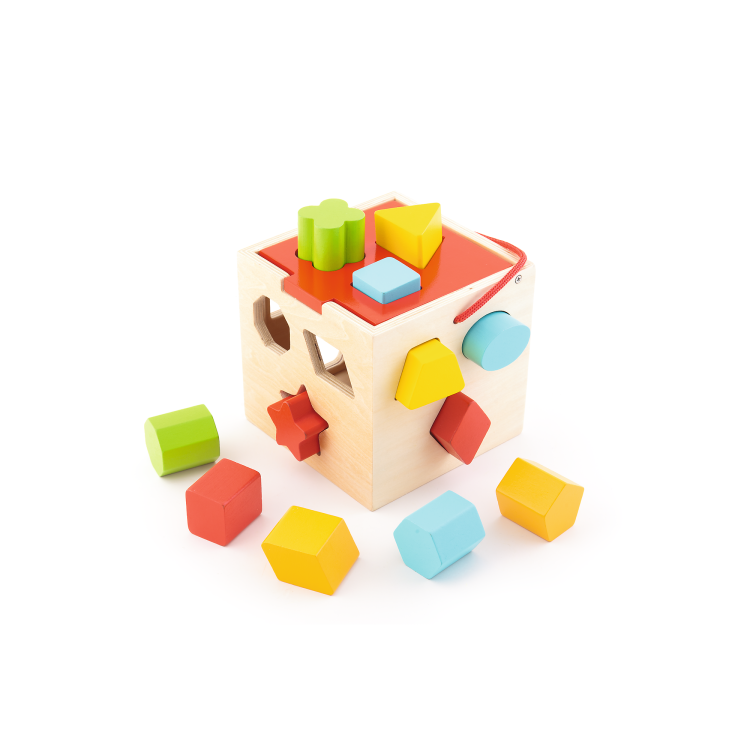 drewniany sorter figurki hop do dziurki