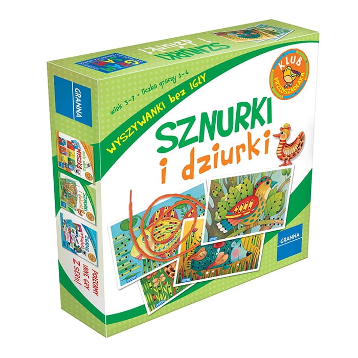 Sznurki i dziurki wyszywanki bez igły 3+ – opakowanie zabawki edukacyjnej
