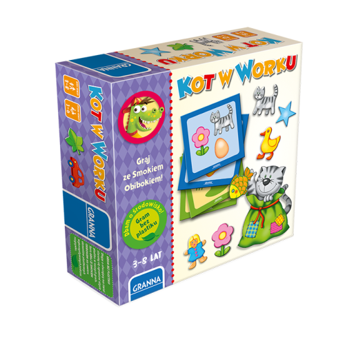 Kot w worku Graj ze Smokiem Obibokiem gra edukacyjna 3+ – opakowanie gry