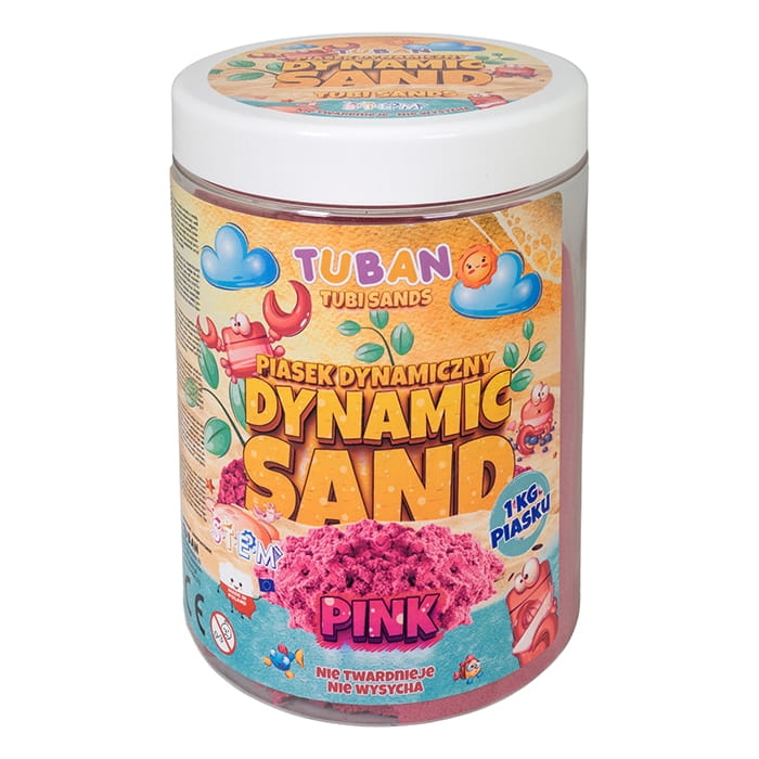Piasek kinektyczny dla dzieci - dynamiczny różowy 1kg