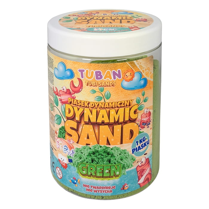 Piasek dynamiczny zielony 1kg TUBAN
