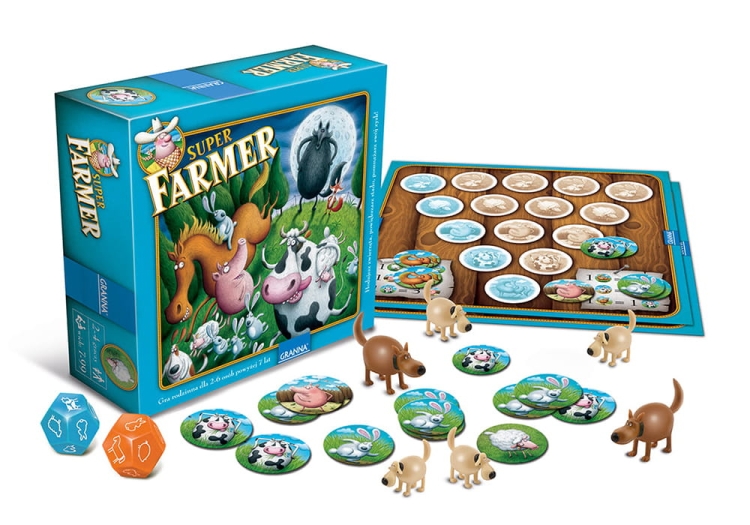 Plansza i elementy gry Superfarmer DeLux Granna