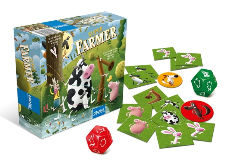 Superfarmer gra rodzinna Granna plansza i elementy