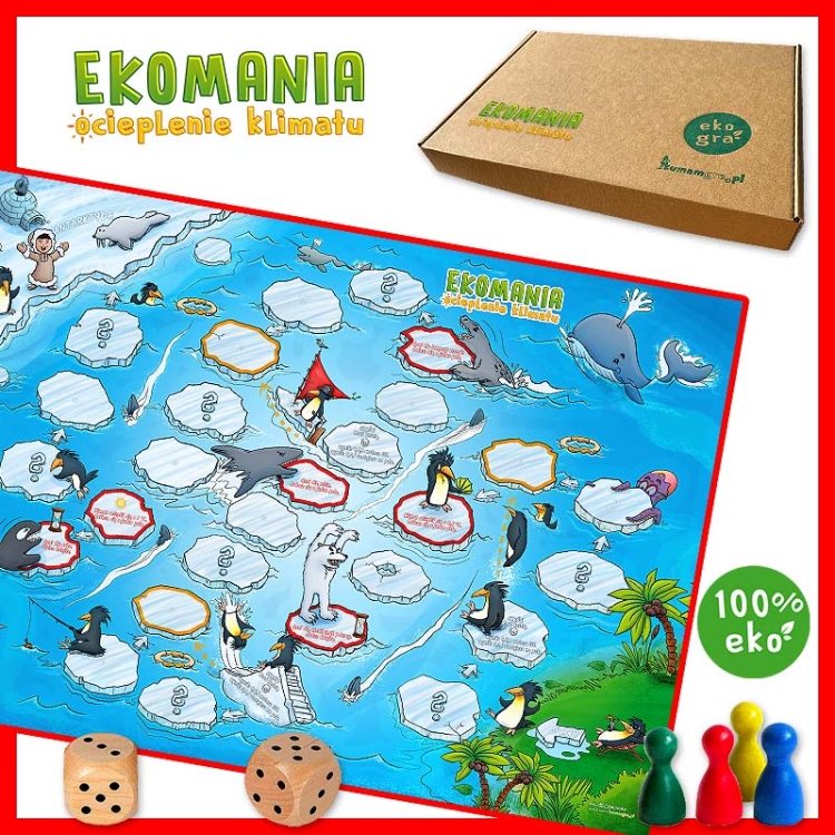 Planszowa gra ekologiczna 2w1:  Ocieplenie klimatu / Czysta woda