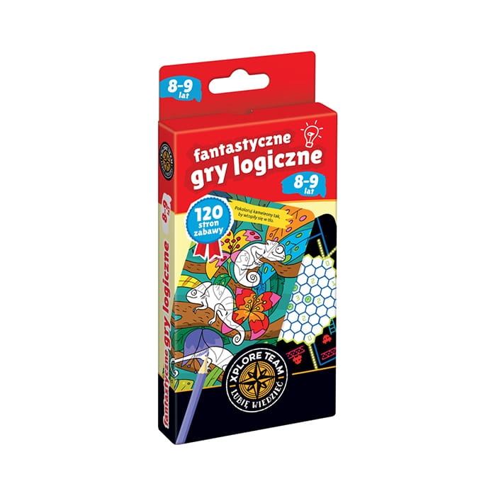 CzuCzu Xplore Team Fantastyczne gry logiczne 8‑9 lat – książeczka z 120 łamigłówkami dla dzieci 8‑9 lat