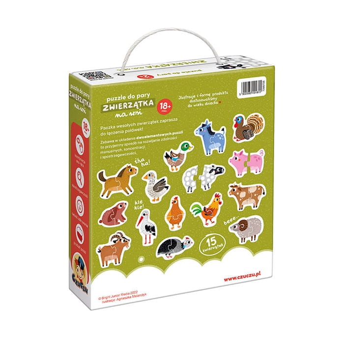 Zabawka dla 2-latka – puzzle edukacyjne Zwierzątka na wsi