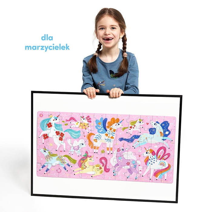 Puzzle dla dziewczynek Ach Jednorożce – kolorowa układanka edukacyjna
