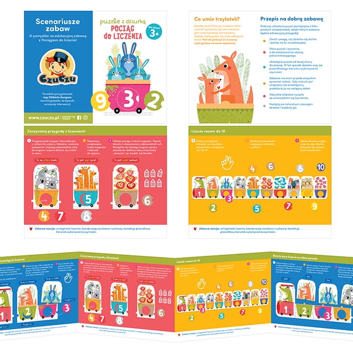 edukacyjne puzzle CzuCzu z dziurką – nauka liczenia dla dzieci