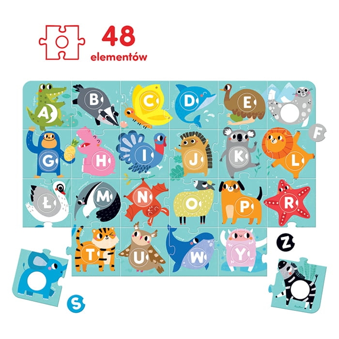 kolorowe puzzle alfabet dla malucha czuczu – edukacyjna układanka