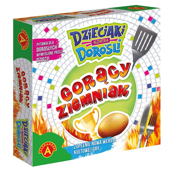 Plansza i pluszowy ziemniak w grze edukacyjnej dla dzieci i dorosłych.