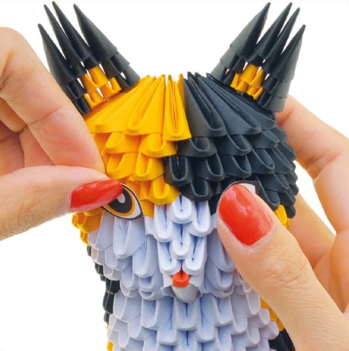 Zestaw Origami 3D – Kot – elementy papierowe do składania.