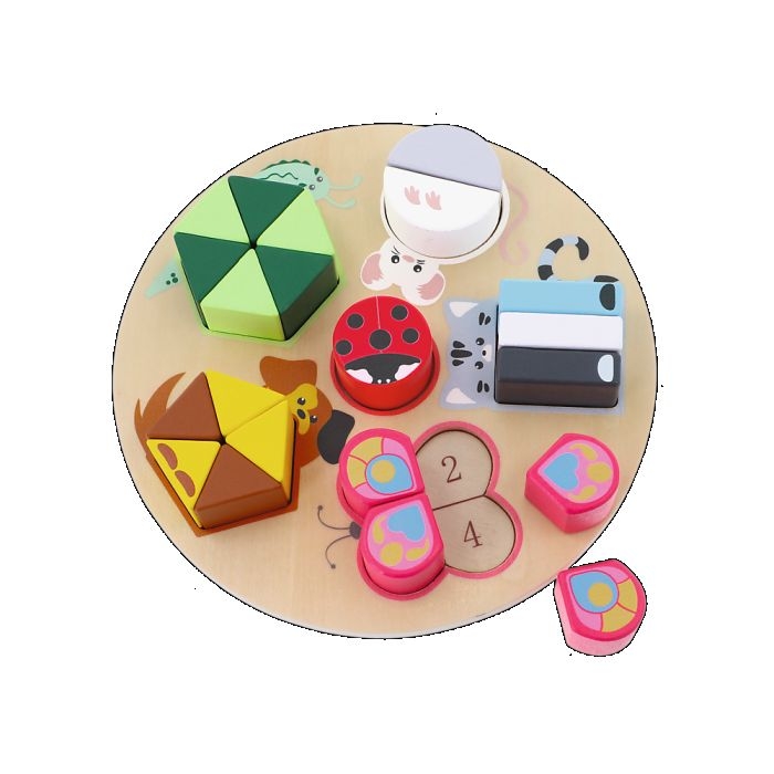 zabawka układanka drewniana zwierzątka