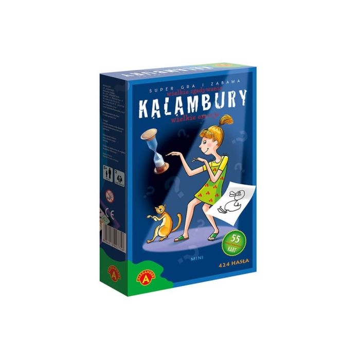 Kalambury Mini Alexander – pudełko z grą planszową.