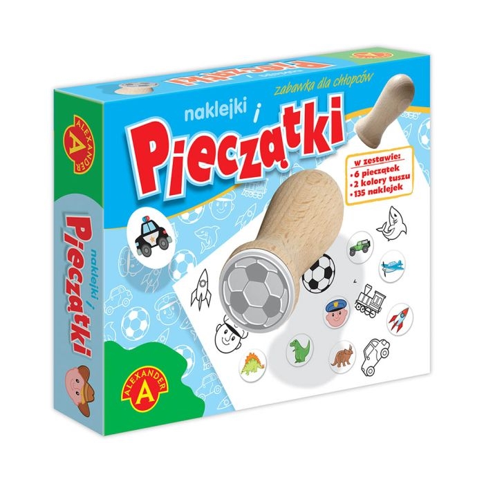 Pieczątki i Naklejki dla Chłopców Alexander – zestaw kreatywny z pieczątkami i naklejkami.