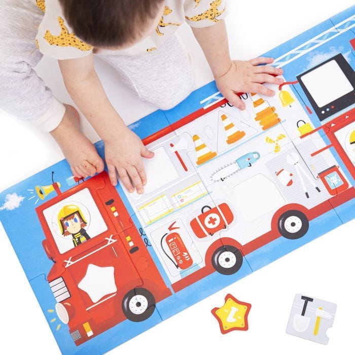 CzuCzu puzzle edukacyjne z dziurką – wóz strażacki dla malucha
