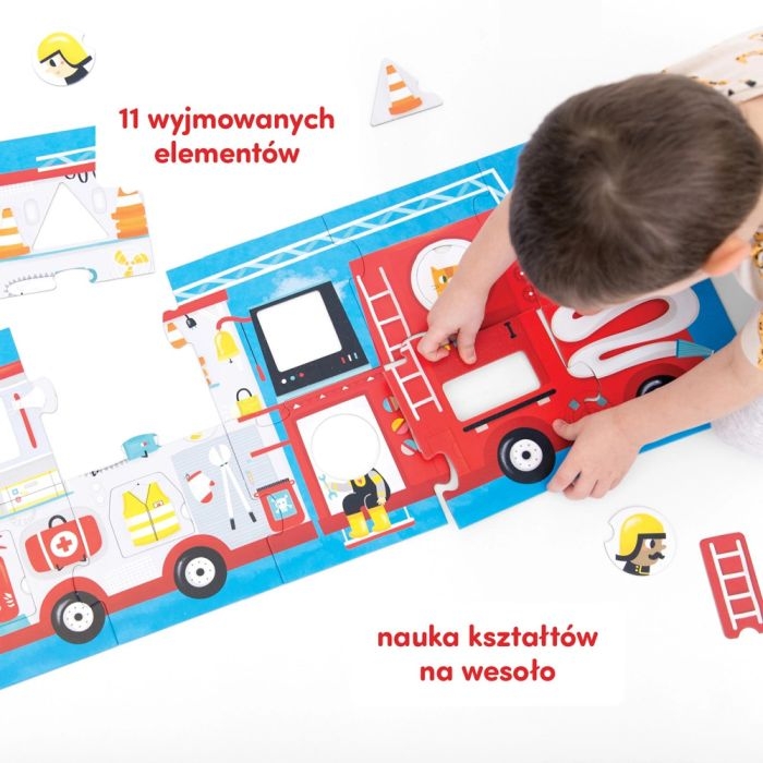 Puzzle dla 2-latka – Wóz strażacki CzuCzu z otworem do dopasowania elementów