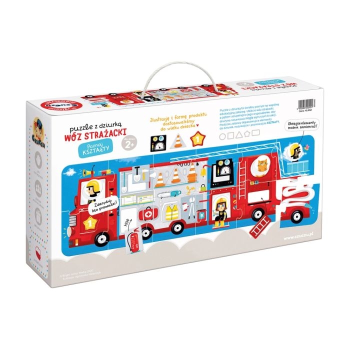 Edukacyjne puzzle CzuCzu z dziurką – kolorowy wóz strażacki dla najmłodszych