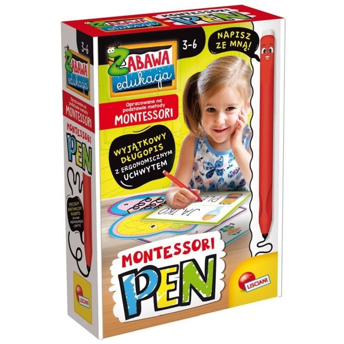 Opakowanie Montessori Pen - długopis z 32 tabliczkami - Lisciani 3+