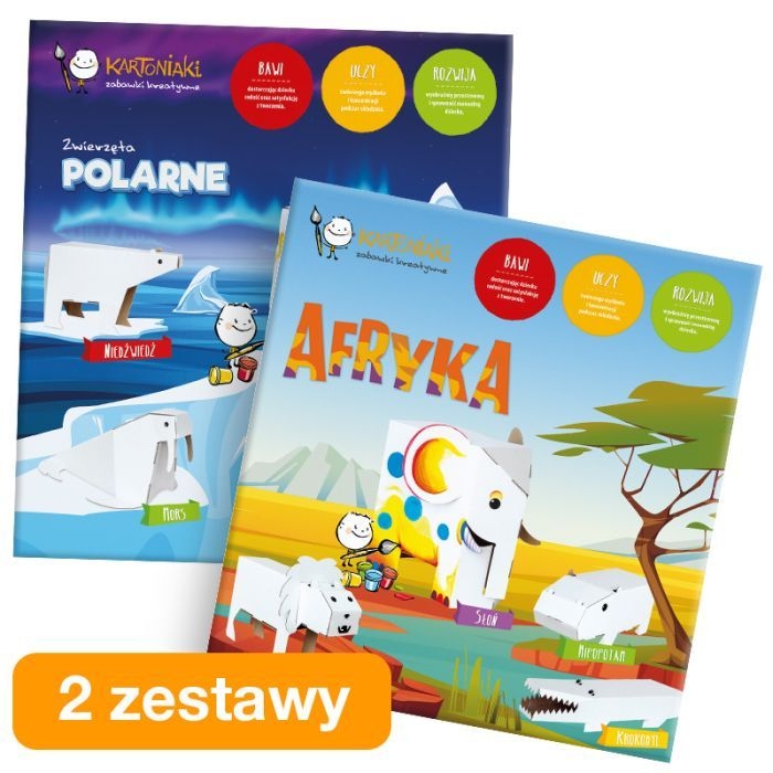 zwierzęta polarne i afryka kartoniaki zestaw do składania