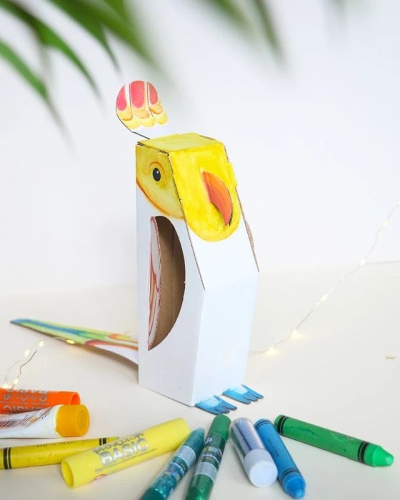 zestaw do kreatywnej zabawy – ptaszki z tektury do malowania