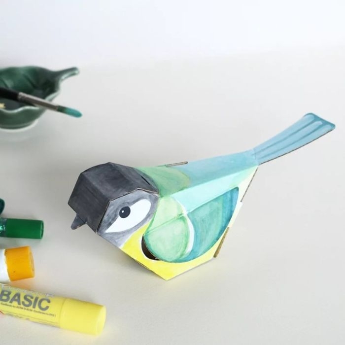 papierowe ptaszki do składania i ozdabiania dla dzieci 3+