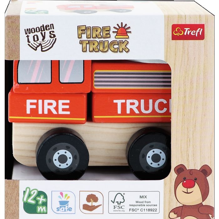 wóz strażacki pojazd drewniany
