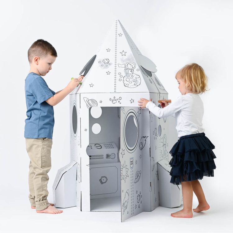 Niezwykła Rakieta - zabawka z kartonu do malowania - Tektorado 3+