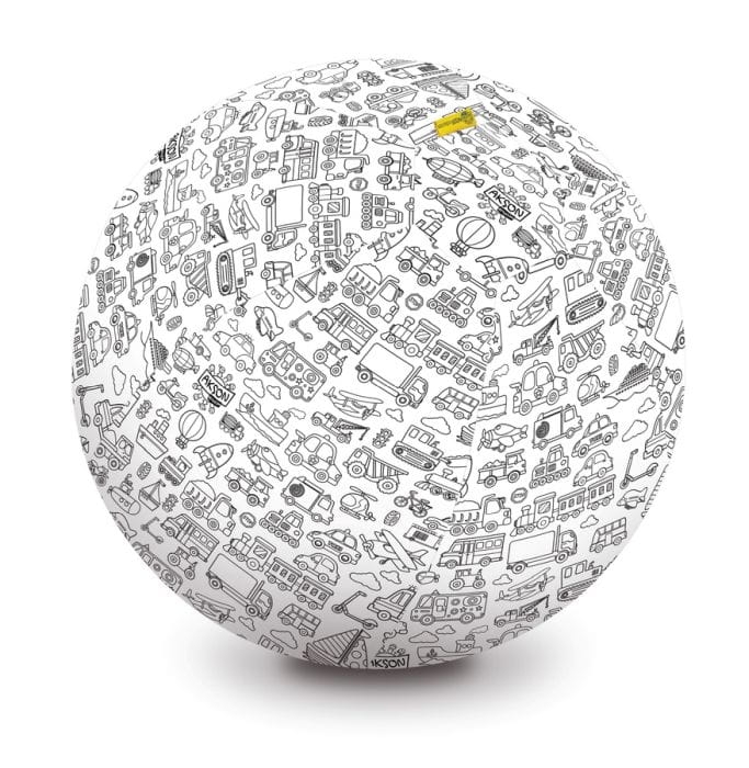 Pilka Balonowa do kolorowania XXL TRANSPORT-z pisakami