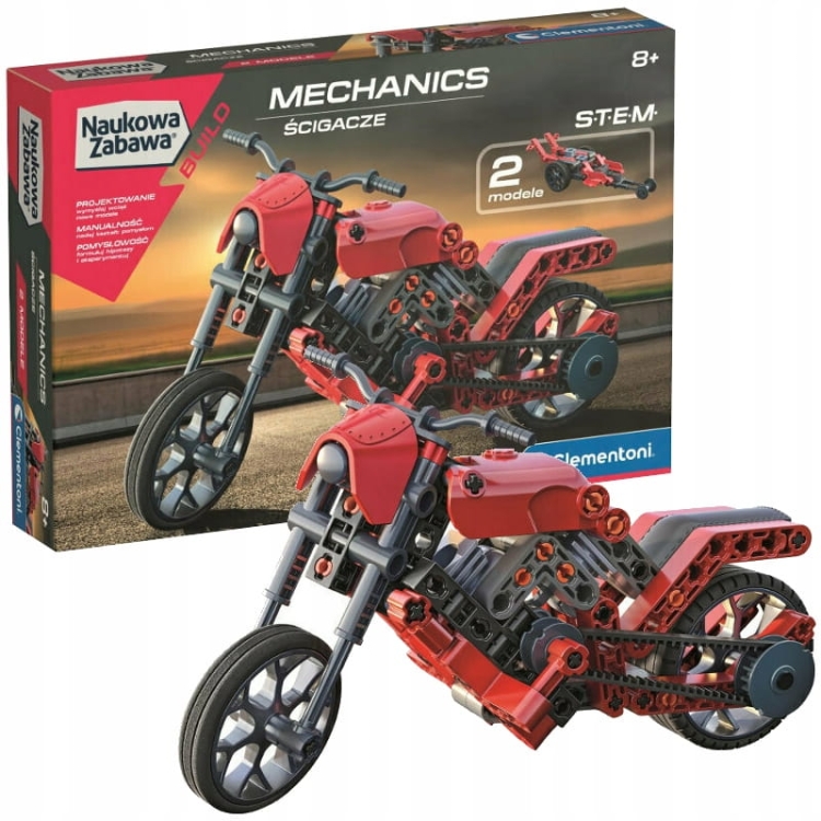Zestaw konstrukcyjny dla dzieci - modele do składania motocykle ścigacze - laboratorium mechaniki