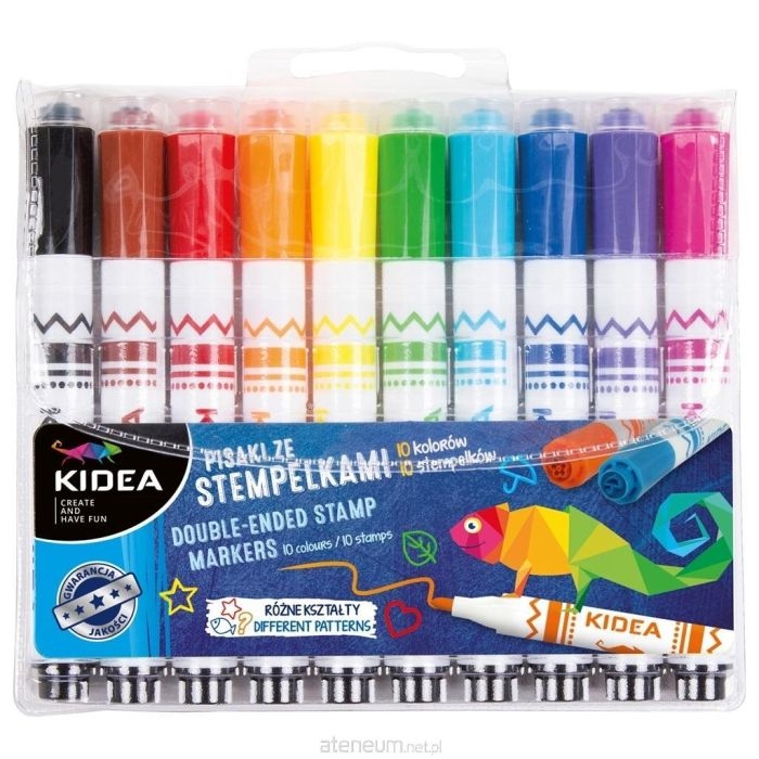 Kolorowe pisaki ze stempelkami dla dzieci