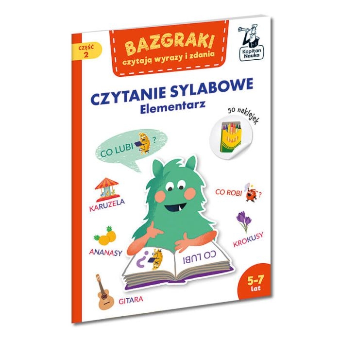 Bazgraki czytają wyrazy i zdania Kapitan Nauka czytanie sylabowe 5+