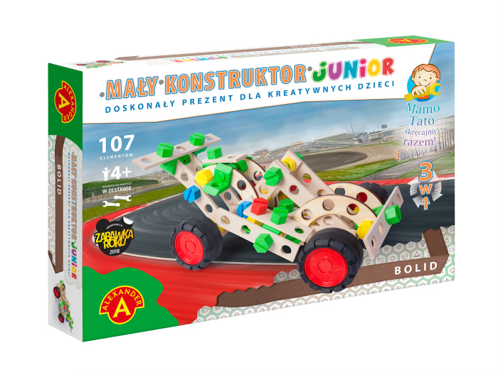 Gotowy model bolidu z zestawu Mały Konstruktor Junior 3 w 1 Bolid Alexander