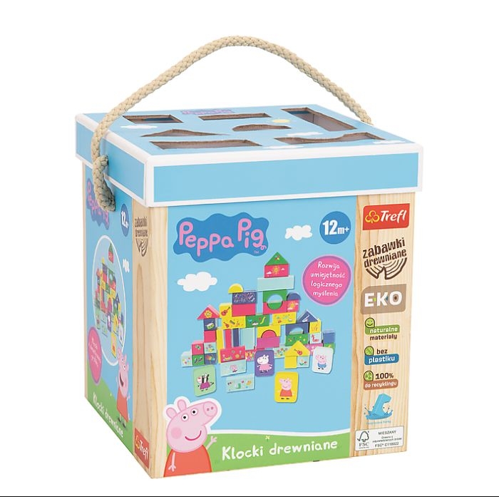 61573 Świnka Peppa klocki drewniane