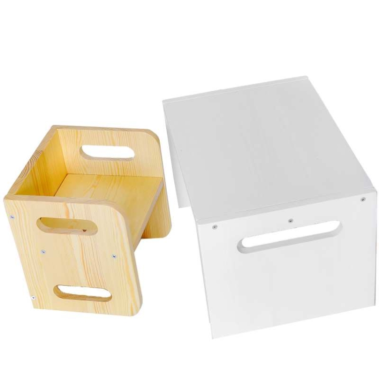 Małe drewniane krzesełko i stolik dla dziecka od Polana Montessori