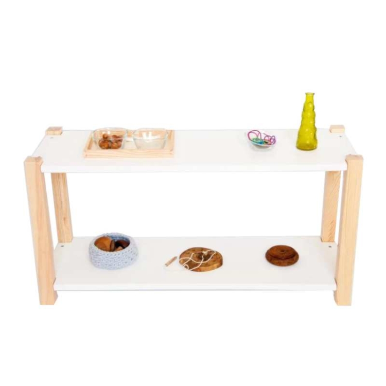 Regał dla dzieci do pokoju dziecięcego drewniany mały ażurowy na zabawki i książki