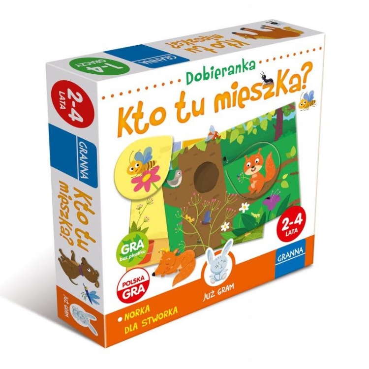 Dobieranka Kto tu mieszka gra edukacyjna GRANNA 2+ pudełko