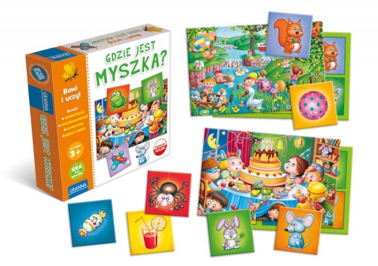 Rozgrywka i układanie loteryjki Gdzie jest myszka Granna