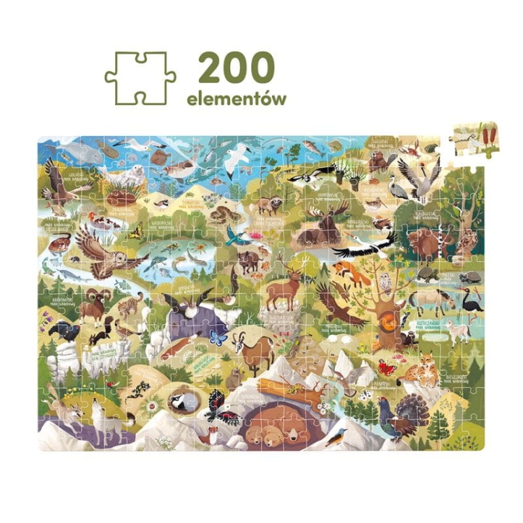 Wymiary ułożonych puzzli CzuCzu Parki narodowe 68x48 cm