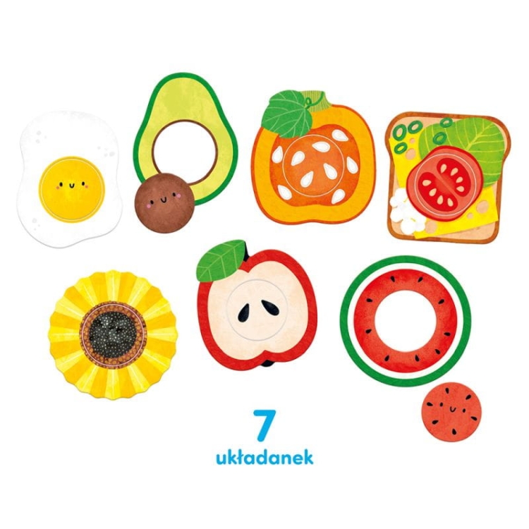 puzzle dla najmłodszych CzuCzu Jedzenie – kolorowe ilustracje z dziurką