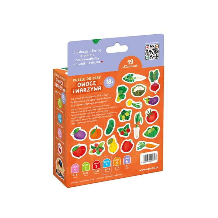 Puzzle dla dzieci CzuCzu Owoce i Warzywa – zestaw edukacyjny