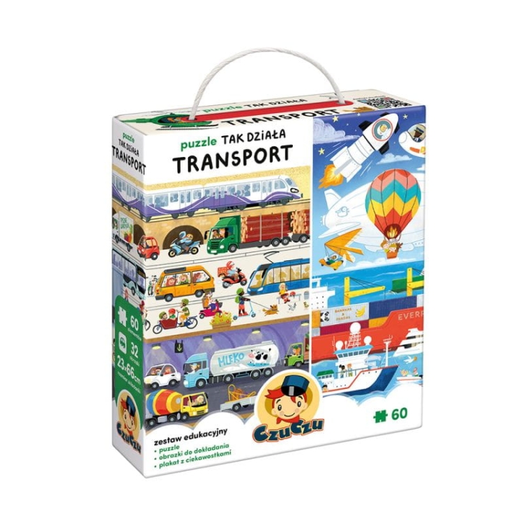 puzzle tak działa transport czuczu – edukacyjna układanka dla dzieci