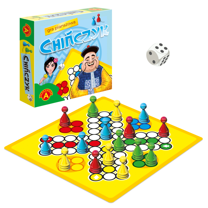 Chińczyk Mikro – plansza i pionki w pełnym zestawie