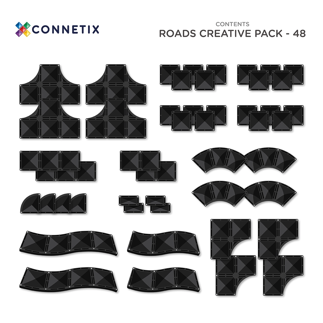 Wykaz elementów zestawu CONNETIX Creative Roads Pack