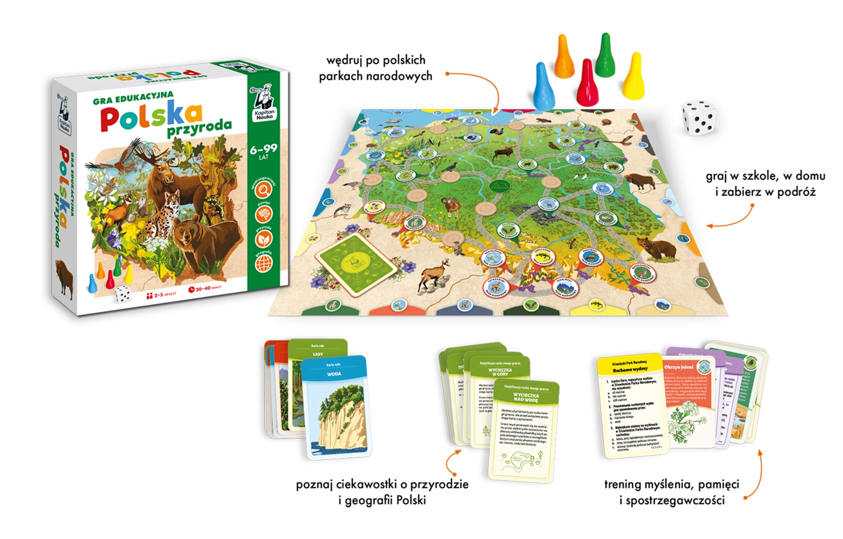 Szczegółowa zawartość zestawu Polska Przyroda z opisem komponentów.