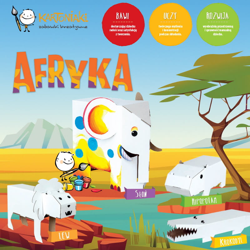 afryka kartoniaki zestaw kreatywny do składania i kolorowania